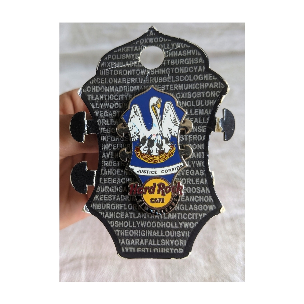 NWT Hard Rock Cafe New Orleans Headstock Flag Collectible Pinback Pin